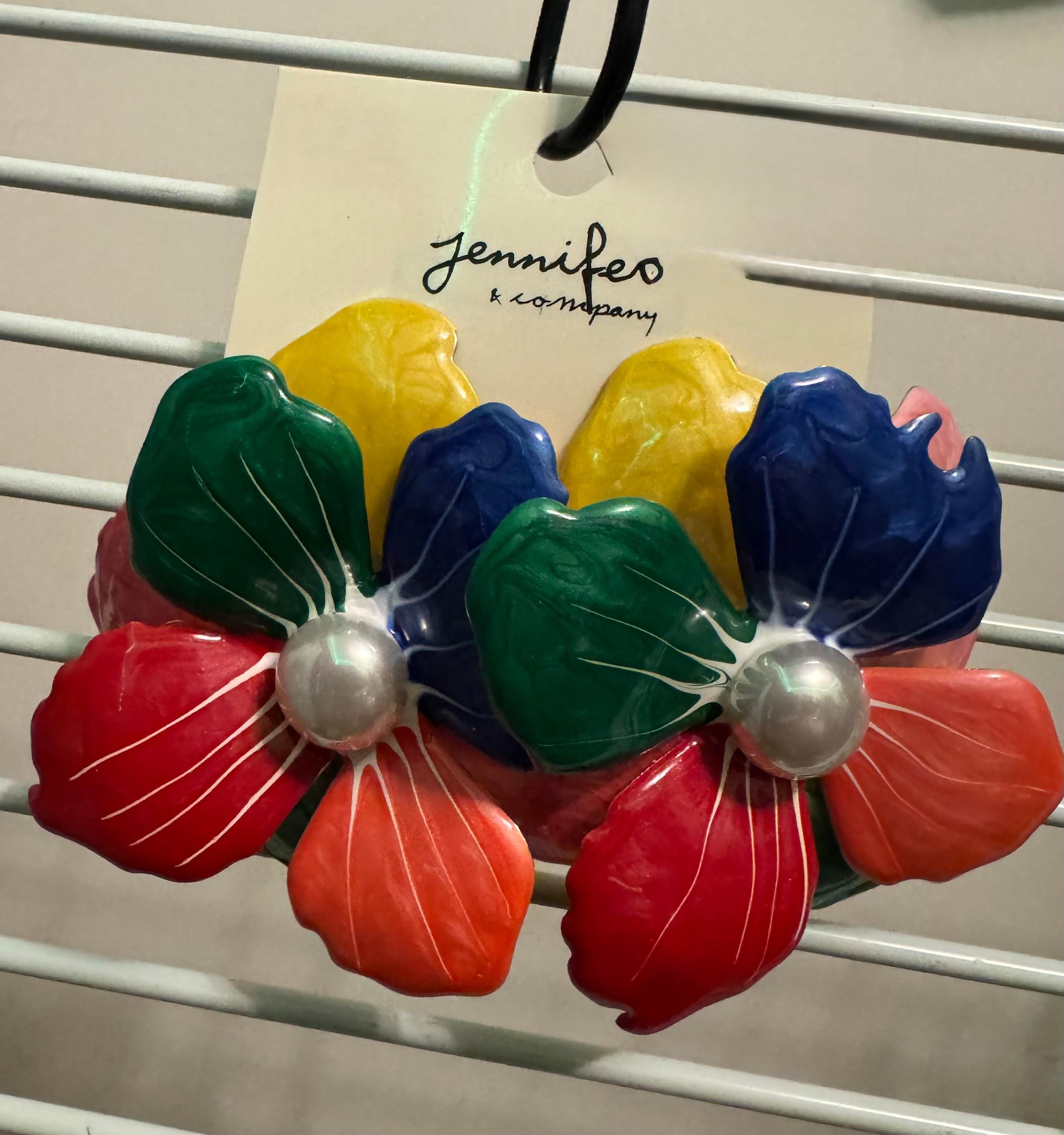 cellImage_121982293_3 Oversize Rainbow Translucent Flower Stud Earrings - Image 1