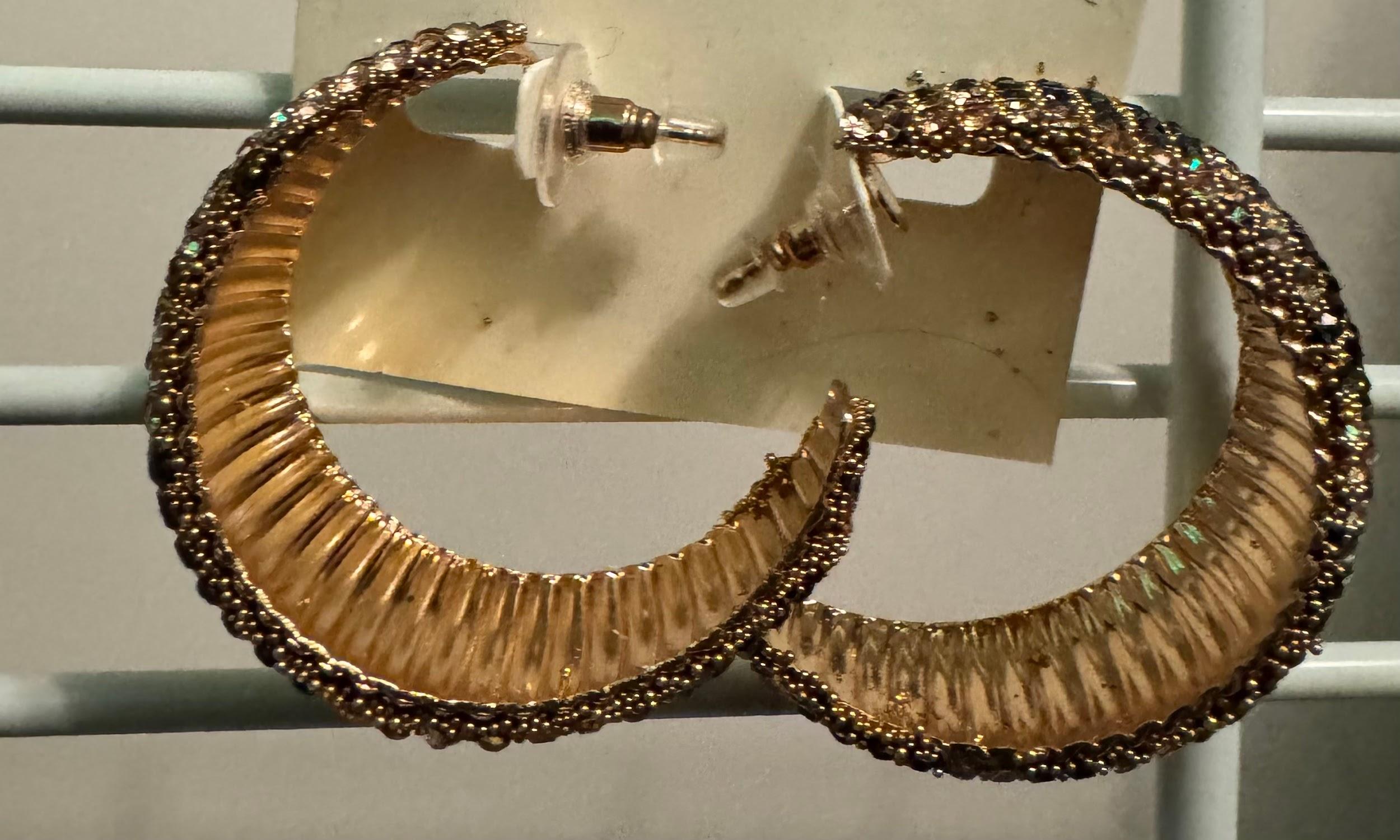 cellImage_121982293_5 Leopard Rhinestone Hoop Earrings - Image 1
