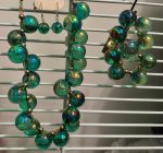 Iridescent Bubble Ball Bead Set with earrings and Bracelet - Image 2